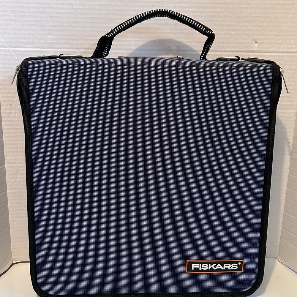 Fiskars Blue Handle Scrapbooking Zipper Tote Bag Briefcase
